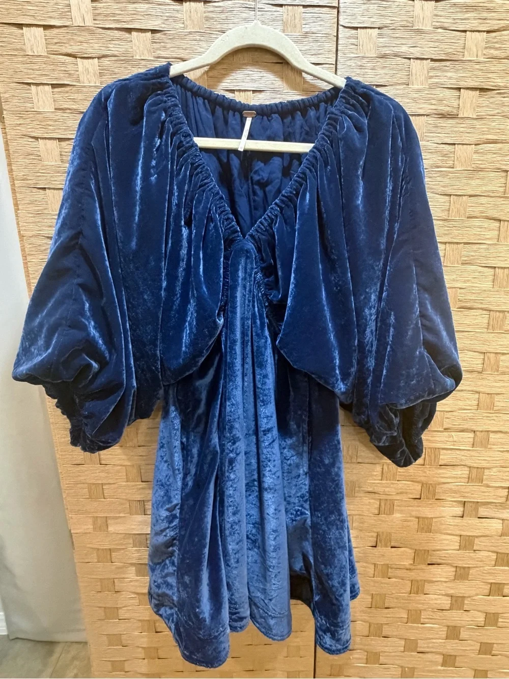 Free People Portia Velvet Mini Dress XS NWOT Midnight Rain Party bohemian